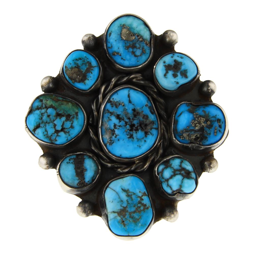 Wilson Dawes Kingman Turquoise Cluster Ring (1 of 3)