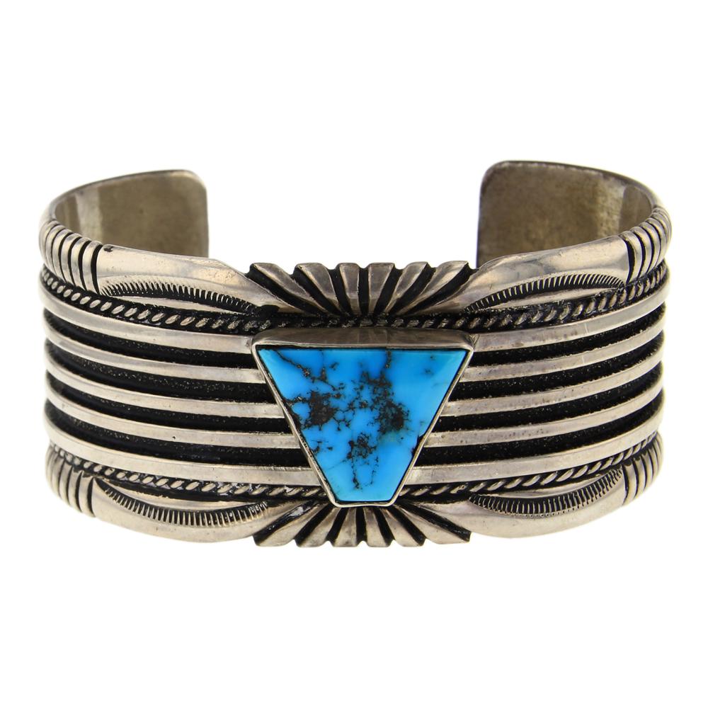 Neal Paquin Jemez Pueblo Ithaca Peak Turquoise Cuff (1 of 4)
