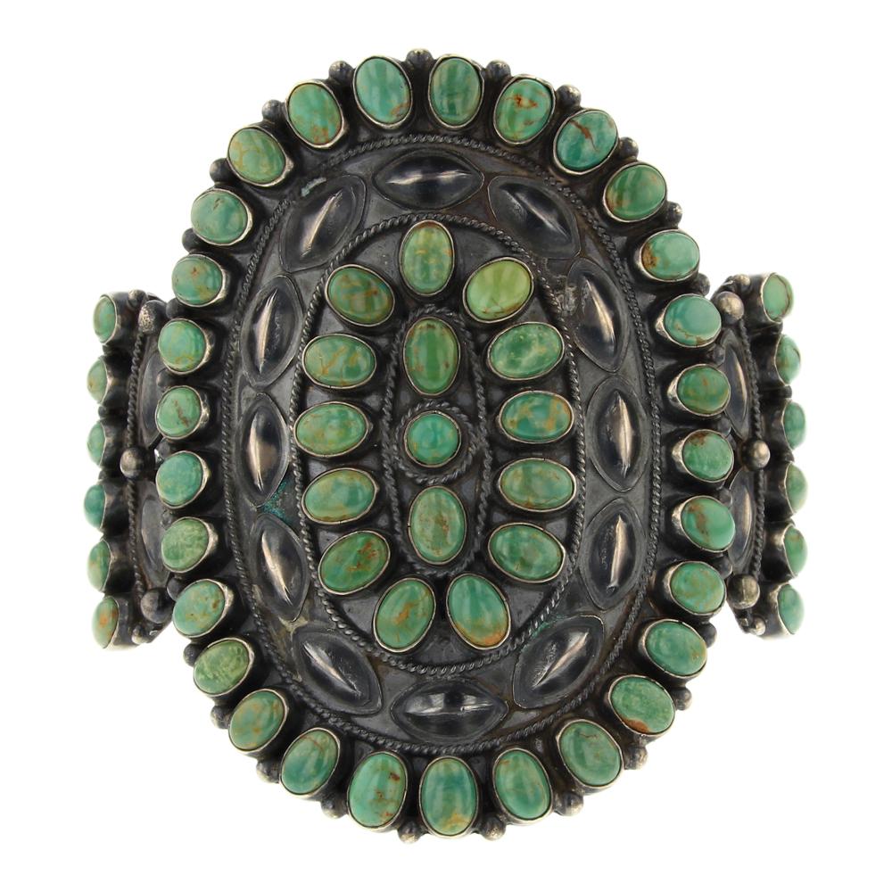 Anthony Skeets Fox Turquoise Cluster Bracelet (1 of 4)