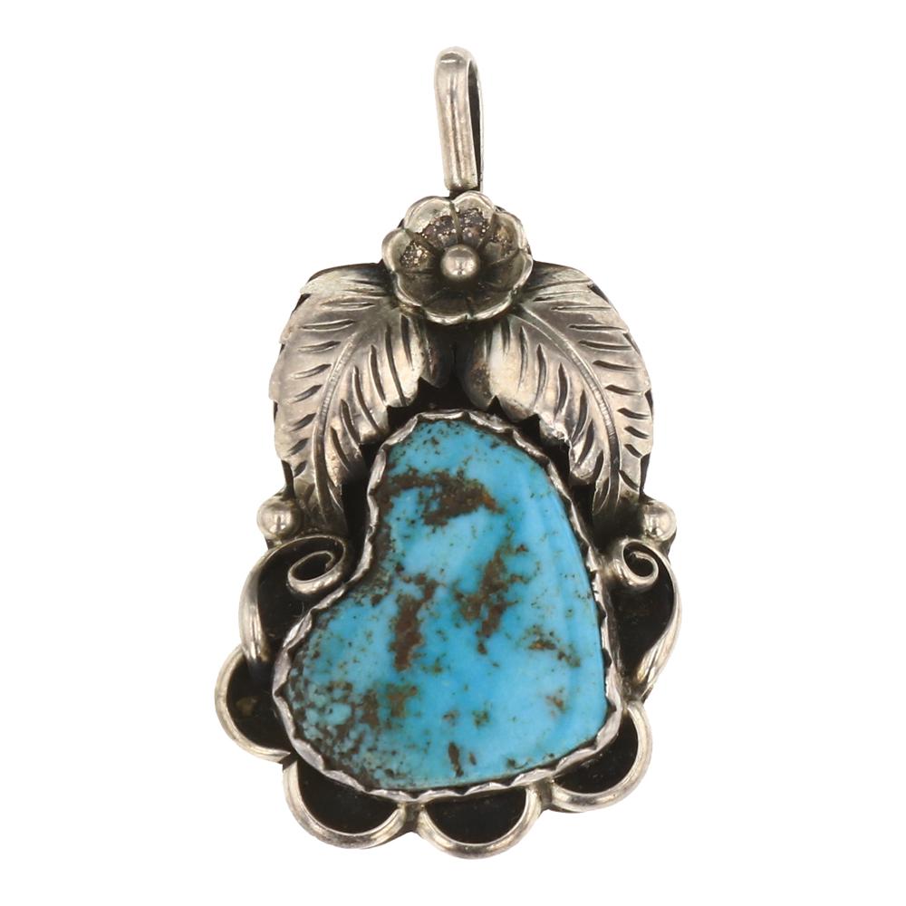 Pawn Nevada Turquoise Leaf Pendant (1 of 2)