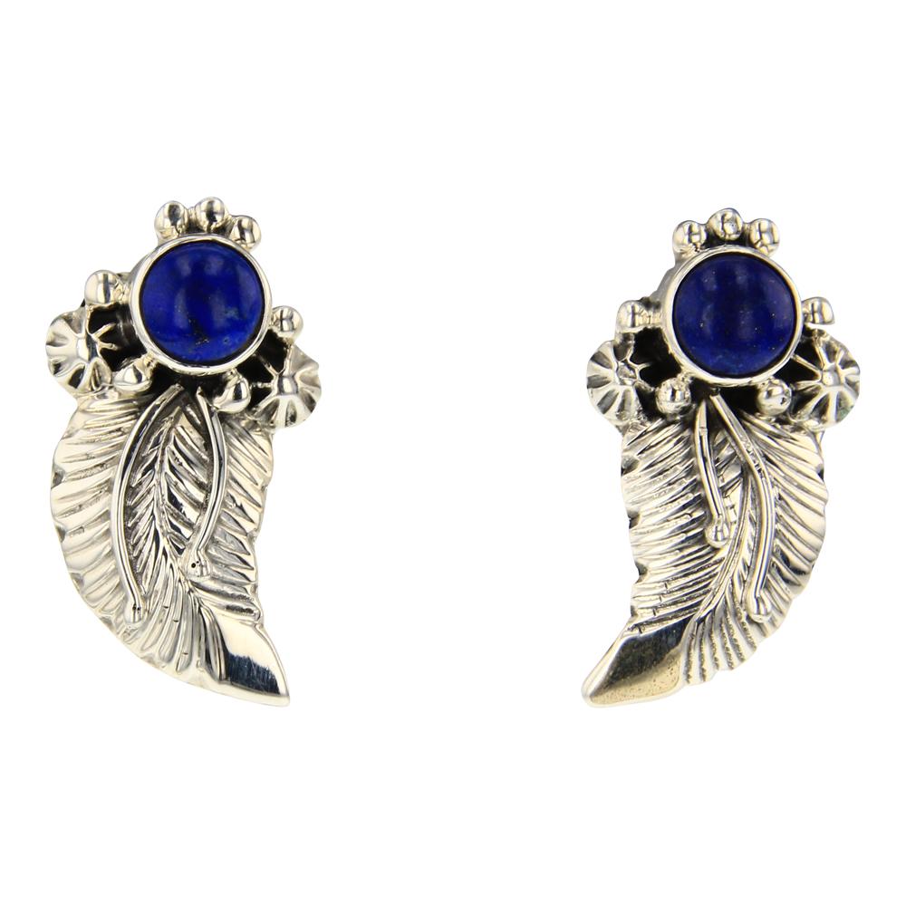 RB Lapis Feather Earrings (1 of 2)