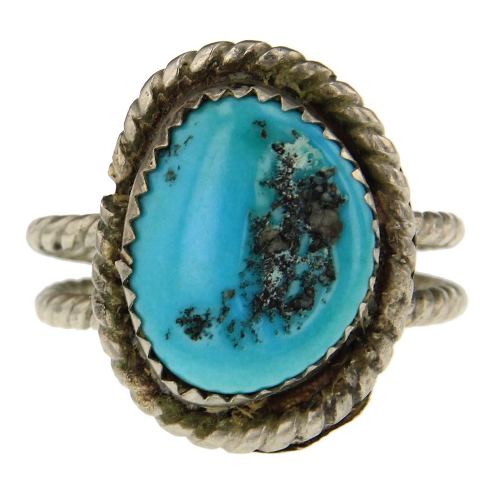 Kingman Turquoise Twist Wire Ring (1 of 3)