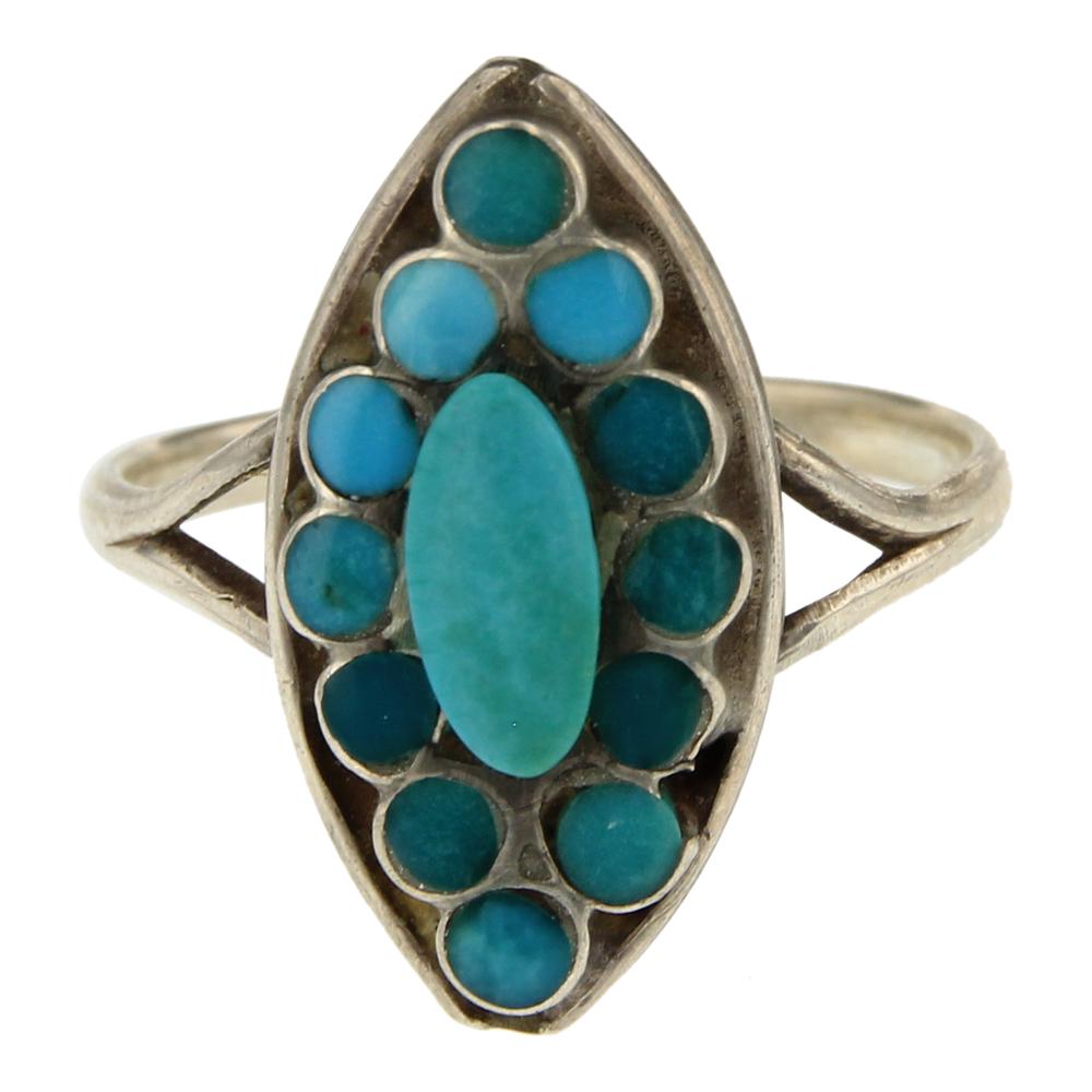 Vintage Zuni Inlay Turquoise Ring (1 of 3)
