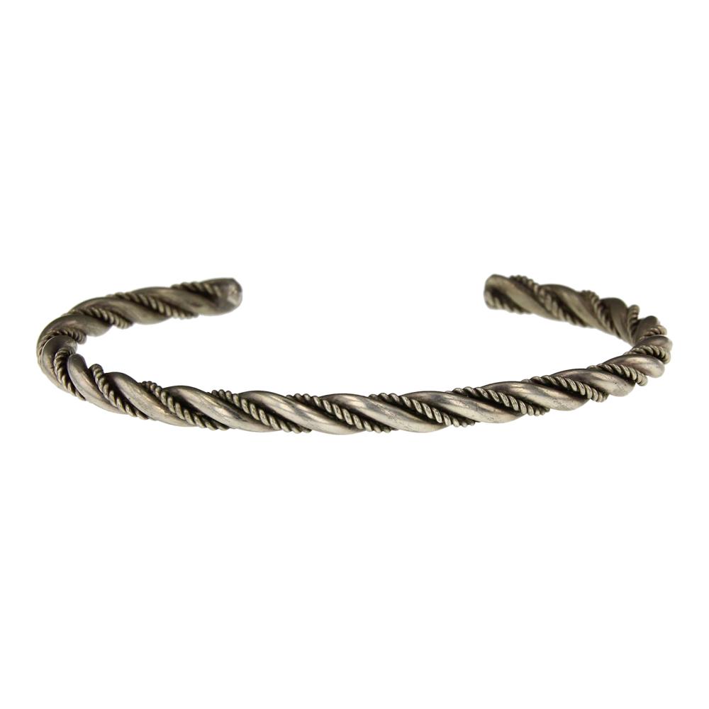 Twist Wire Plain Silver Bracelet (1 of 2)