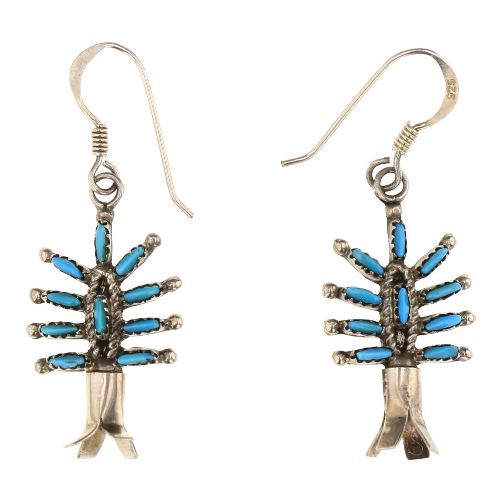 Zuni Needlepoint Turquoise Earrings (1 of 2)