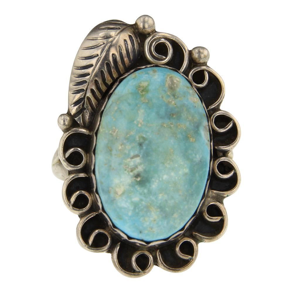 Nevada Turquoise Leaf work Ring (1 of 3)