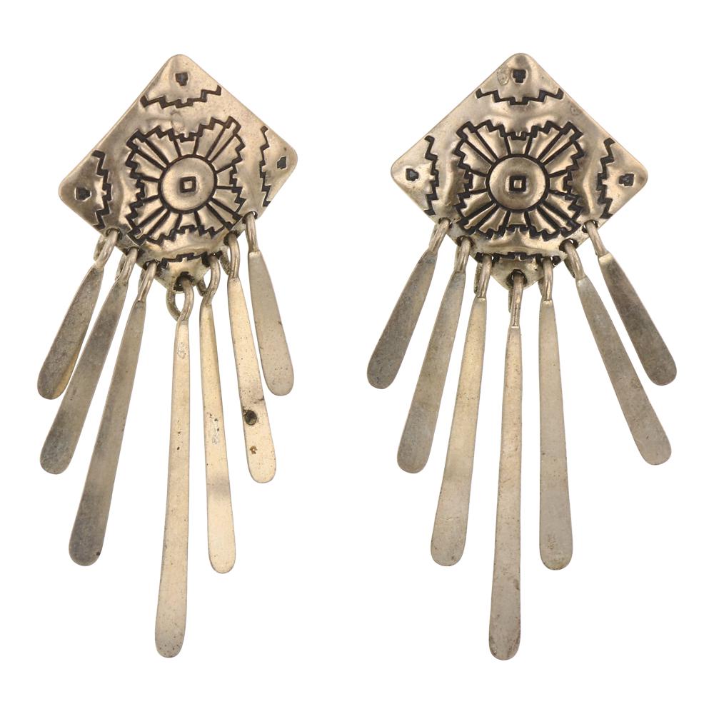 Plain Silver Stamp Dangle Earrings (1 of 2)