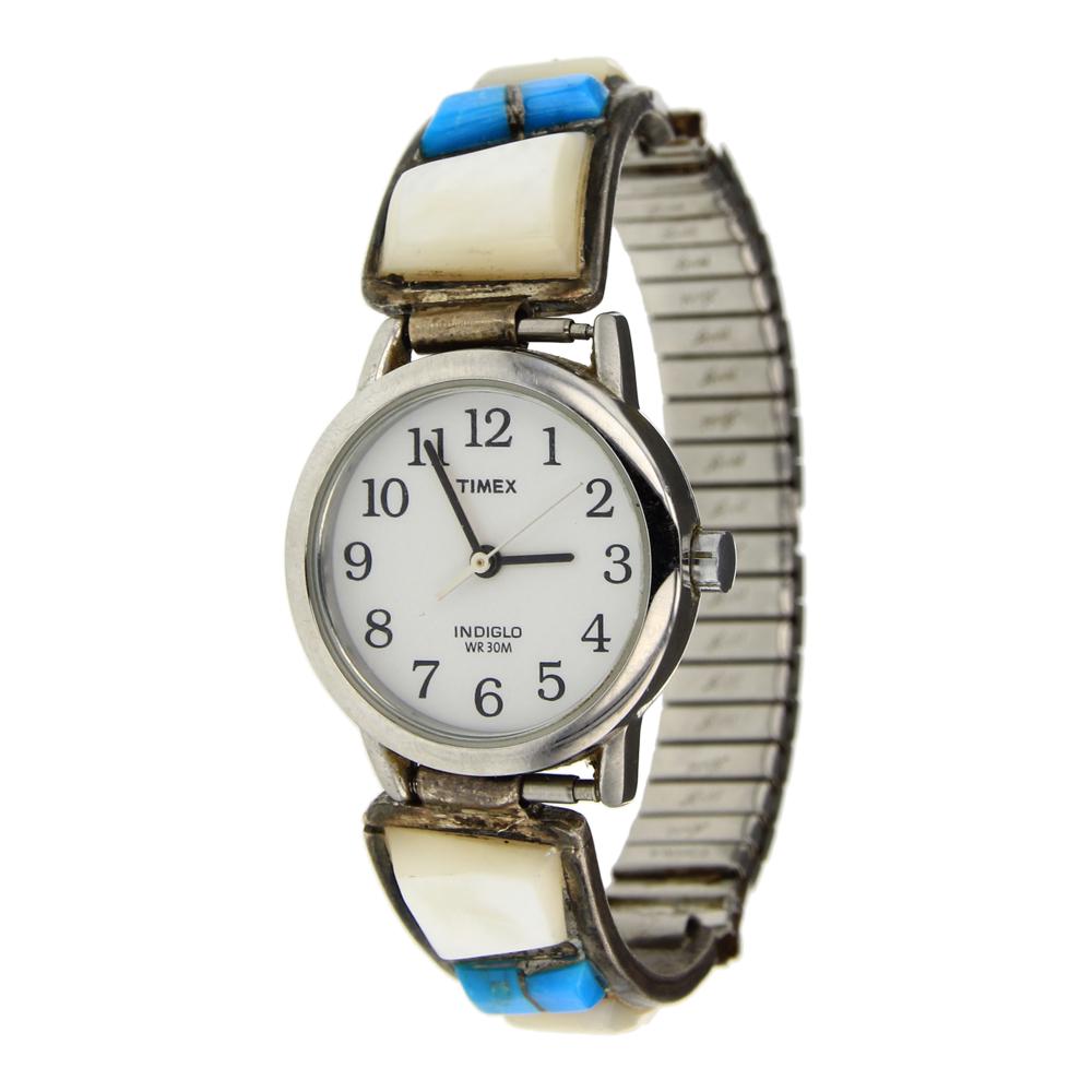 Vintage Turquoise & Mussel Watch Bracelet (1 of 4)