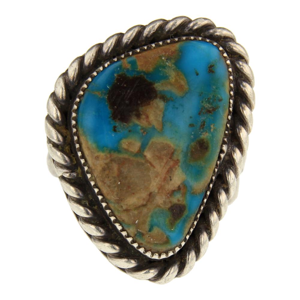 Royston Turquoise Ring: Sterling Silver | Genuine Royston Turquoise | Royston Turquoise Ring | Navajo Native American Southwest Indian Jewelry | Approx. Weight:12 Grams, | Dimensions: Ring: 7 size, 1" face width |