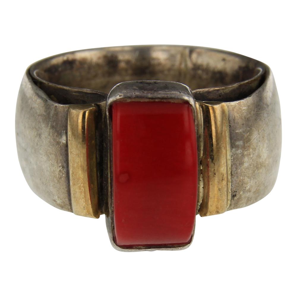 Lilly Barrack 14K Gold Accent Coral Ring (1 of 4)