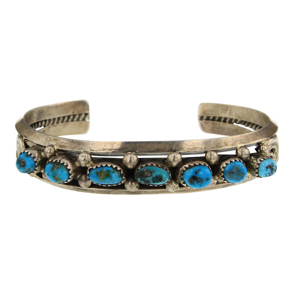 Vintage Pawn Kingman Turquoise Triangle Wire Row (1 of 3)