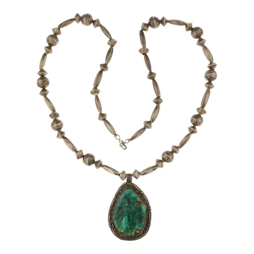Old Pawn Nevada Green Turquoise Necklace (1 of 3)