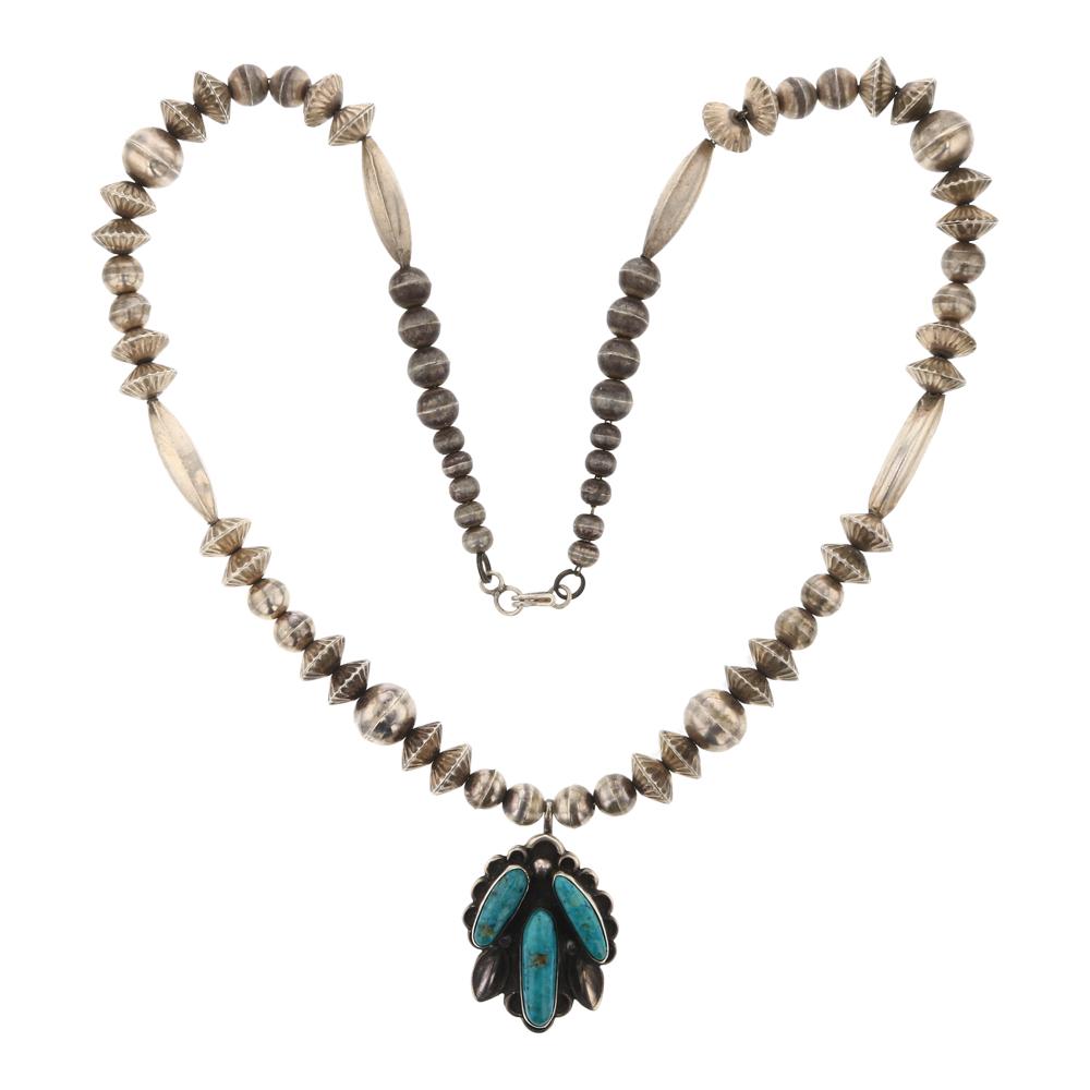 Vintage Pawn Blue Ridge Turquoise Bench Beads Necklace (1 of 3)