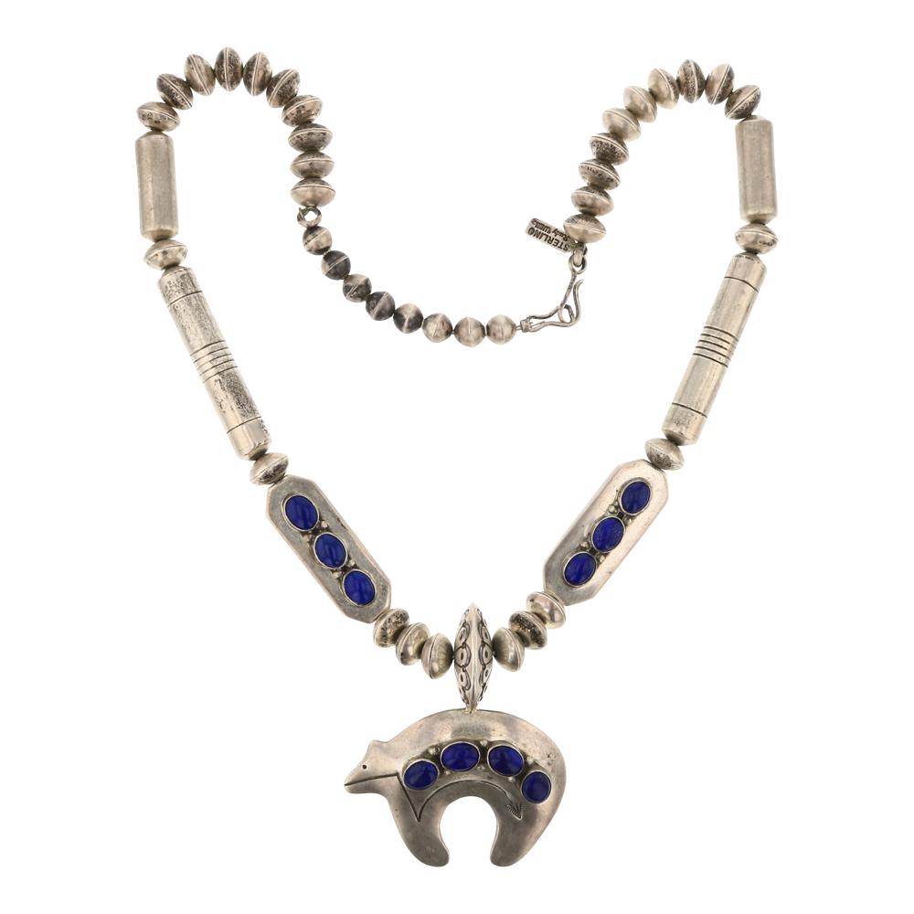 Pawn Lapis Reversible Bear Necklace (1 of 3)