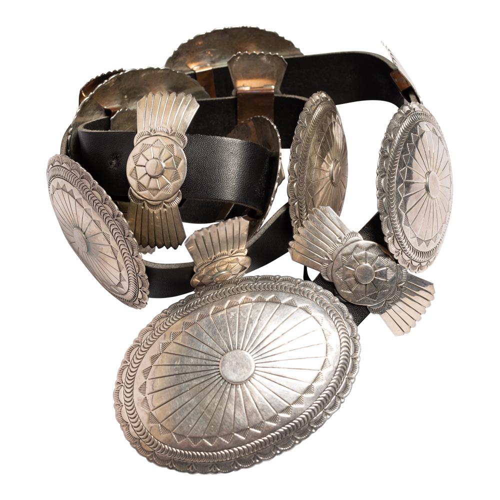 Vintage Plain Silver Large Plain Silver Concho Belt (1 of 3)