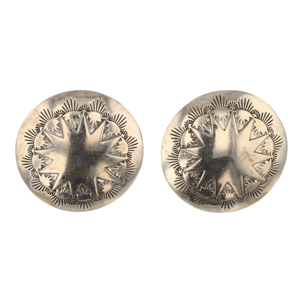 Vintage Plain Silver Stamp Earrings (1 of 2)