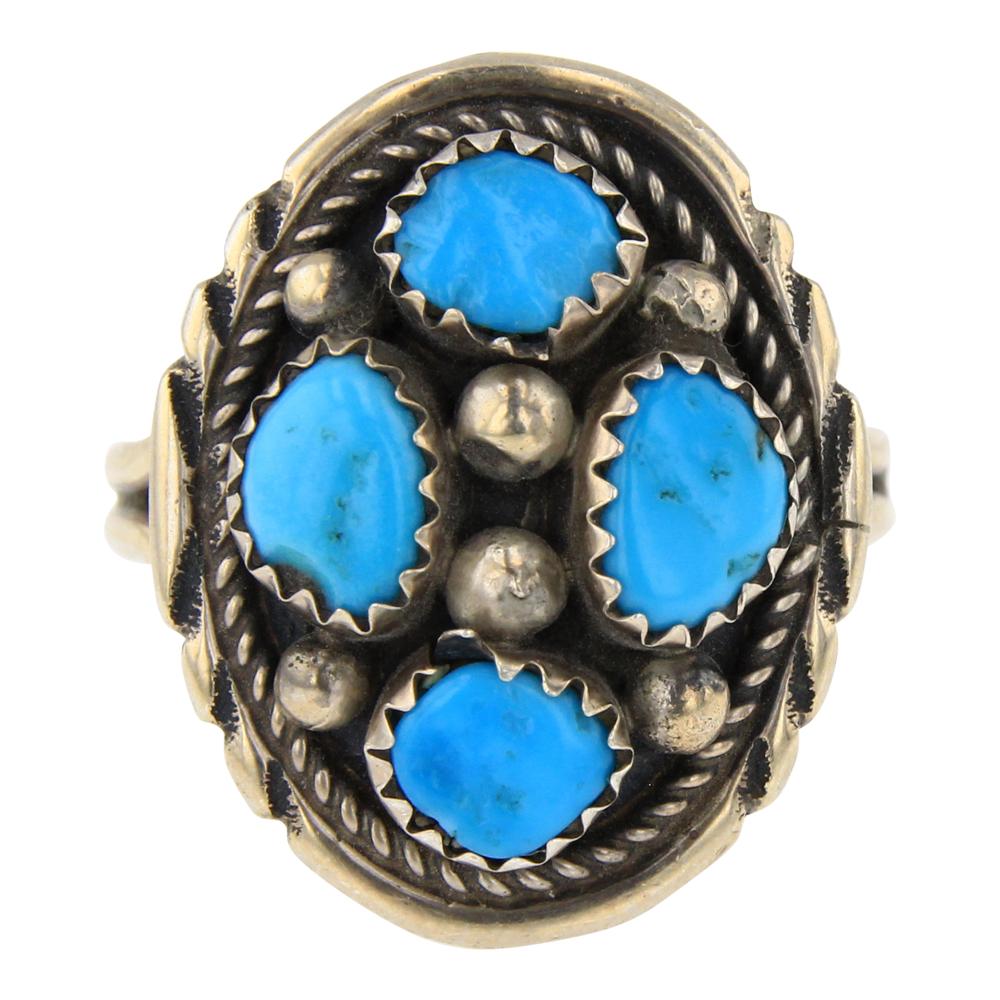 Kingman Turquoise Saddle Ring (1 of 4)