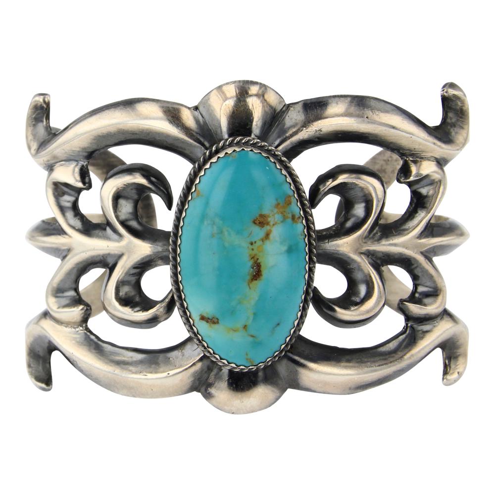 Eugene Mitchell Menassa Turquoise Sandcast Bracelet (1 of 3)