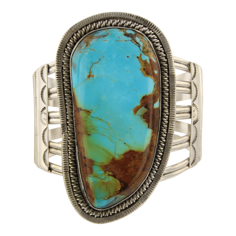 Joe Tso Large Freeform Menassa Turquoise Bracelet (1 of 4)