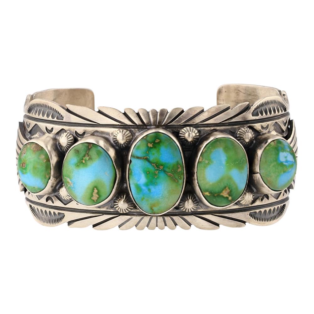 Charles Johnson Sonoran Gold Turquoise Stamp Cuff (1 of 4)