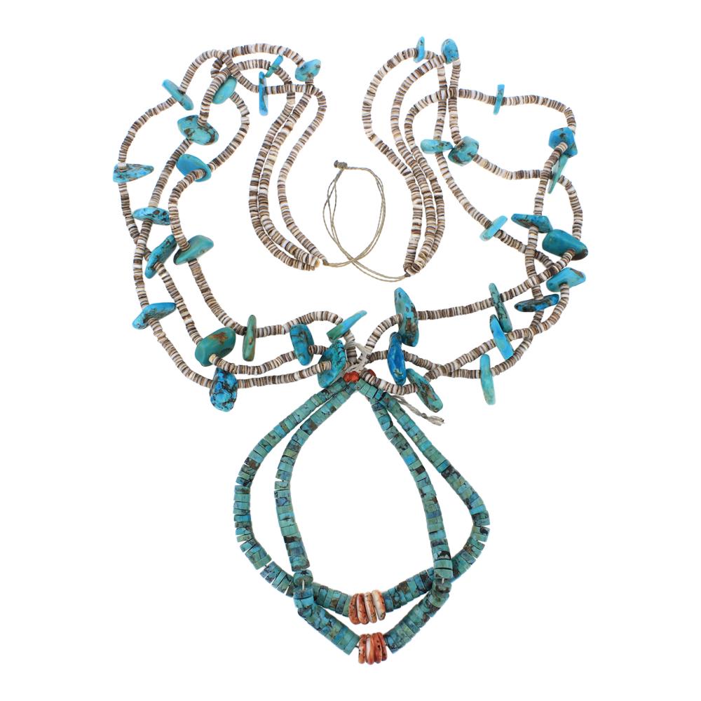 Santa Domingo Turquoise & Shell Jaca Necklace (1 of 3)