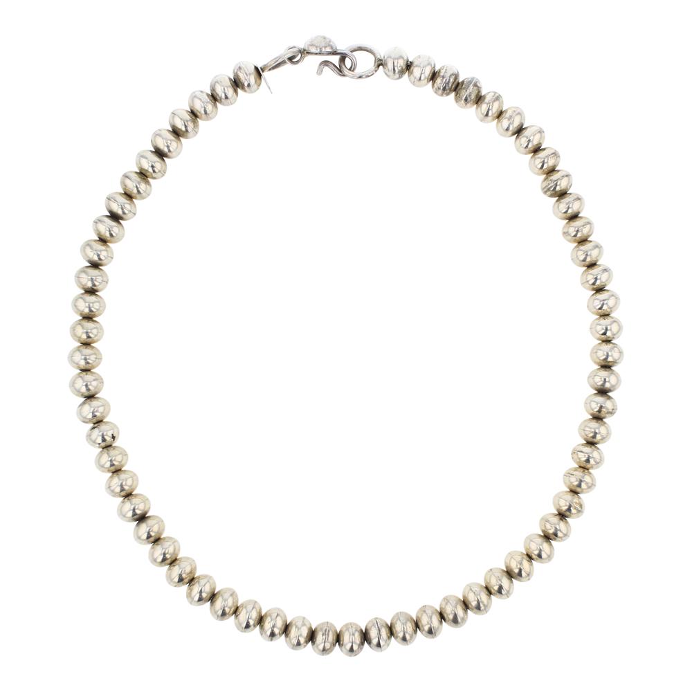 Plain Silver Bench Beads Necklace (1 of 3)
