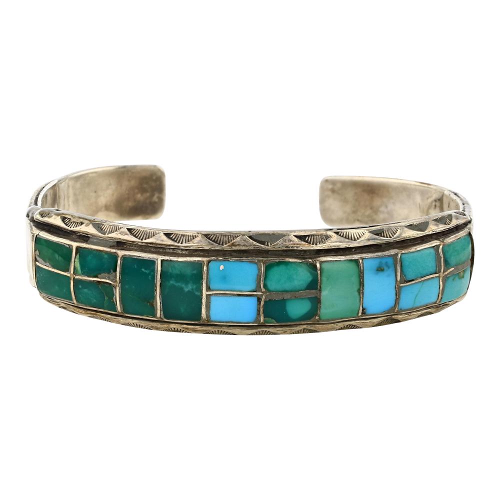 Pawn Turquoise Channel Inlay Cuff Bracelet (1 of 3)