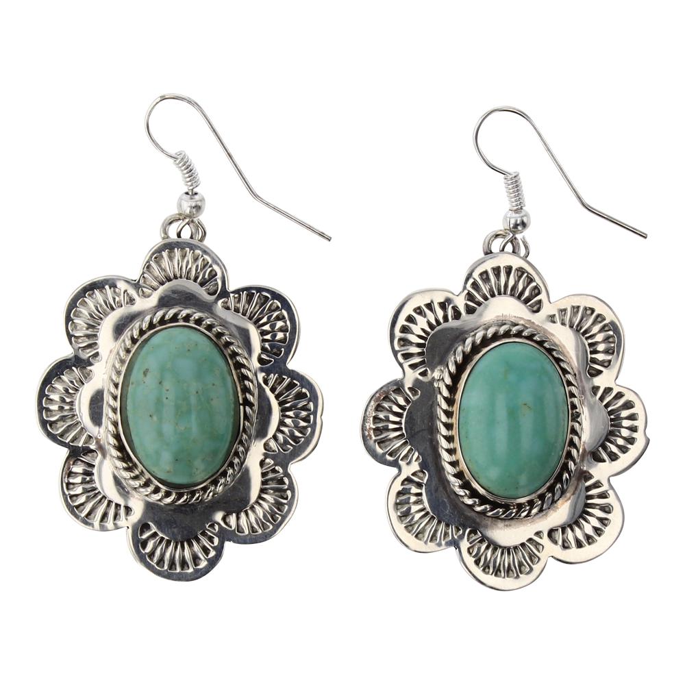 Nevada Turquoise Stamp work Earrings (1 of 2)