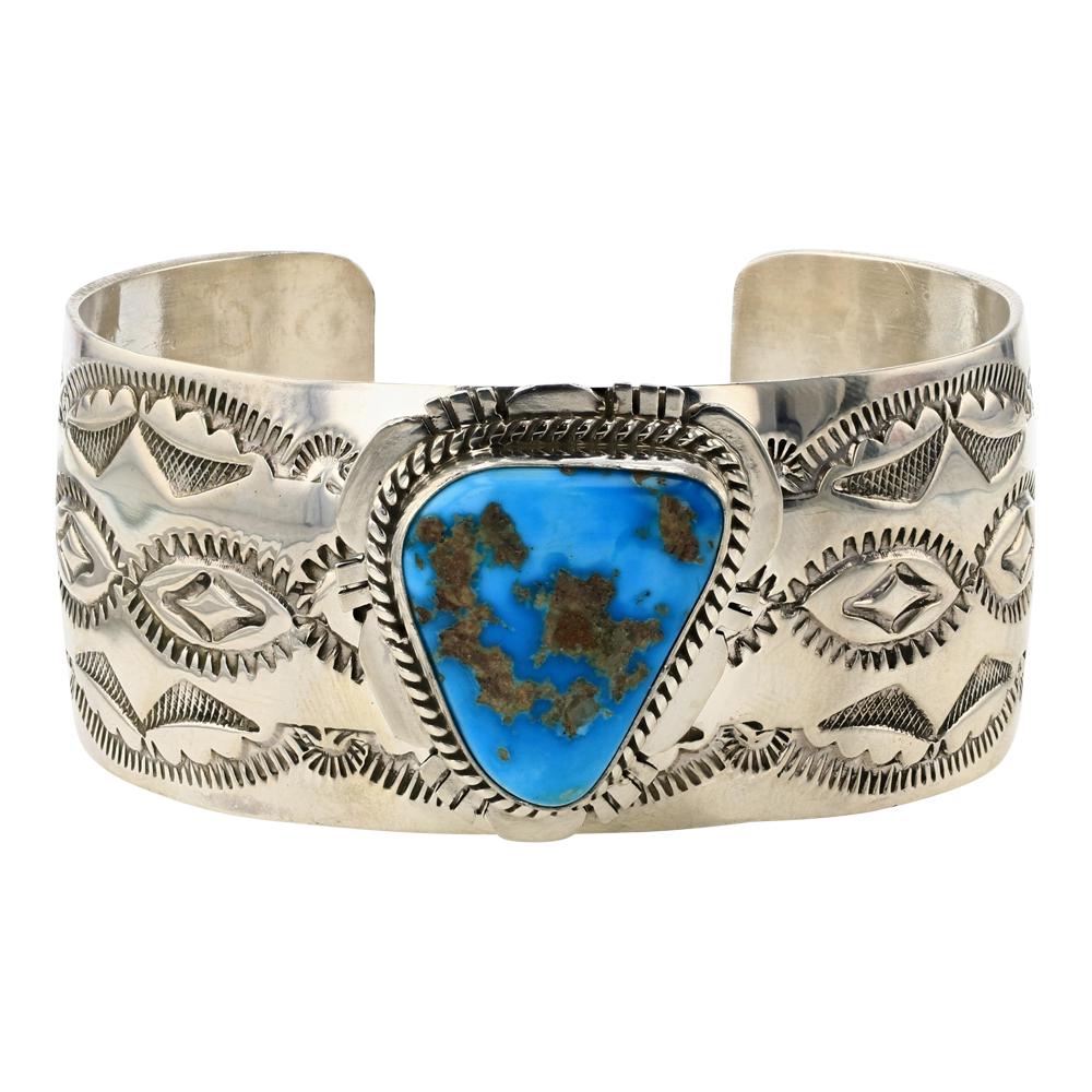 John Nelson Kingman Turquoise Cuff Bracelet (1 of 3)
