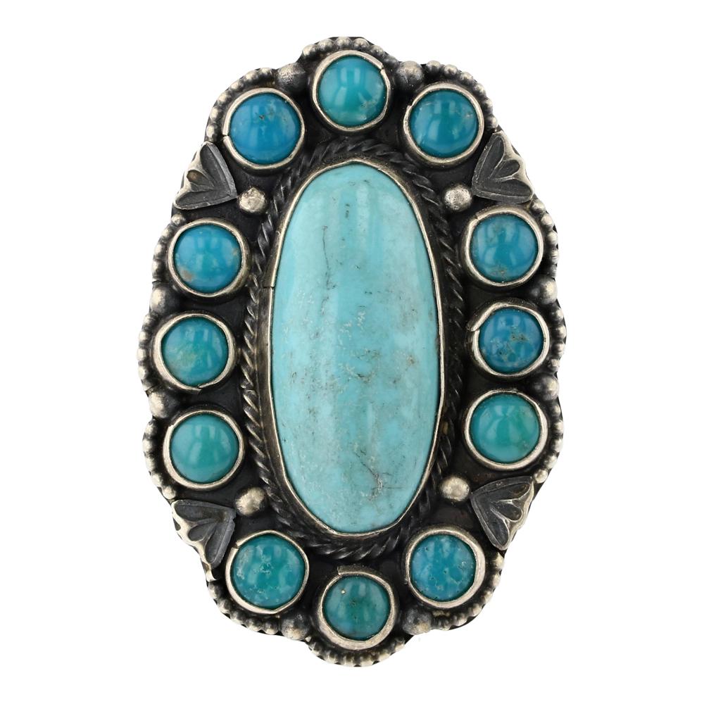 Sheila Tso Fox Turquoise Cluster Ring (1 of 4)