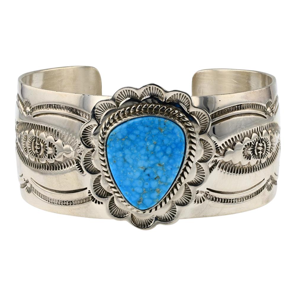 John Nelson Water web Kingman Turquoise Cuff Bracelet (1 of 3)