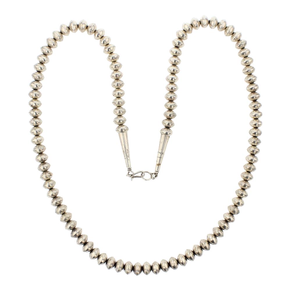 John Nelson Plain Silver Bench Beads Necklace (1 of 3)
