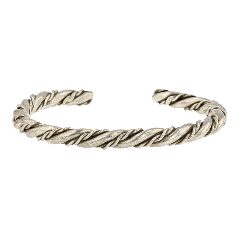 Plain Silver Twist Wire Bracelet (1 of 3)