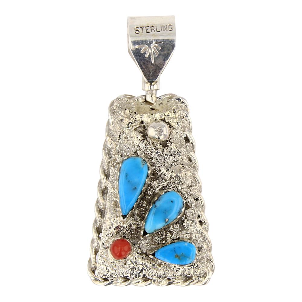 BT Zuni Double Sided Mixed Stone Turquoise Pendant (1 of 3)