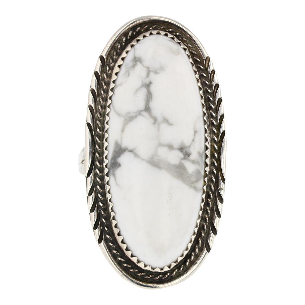 Howlite Long Oval Ring (1 of 3)