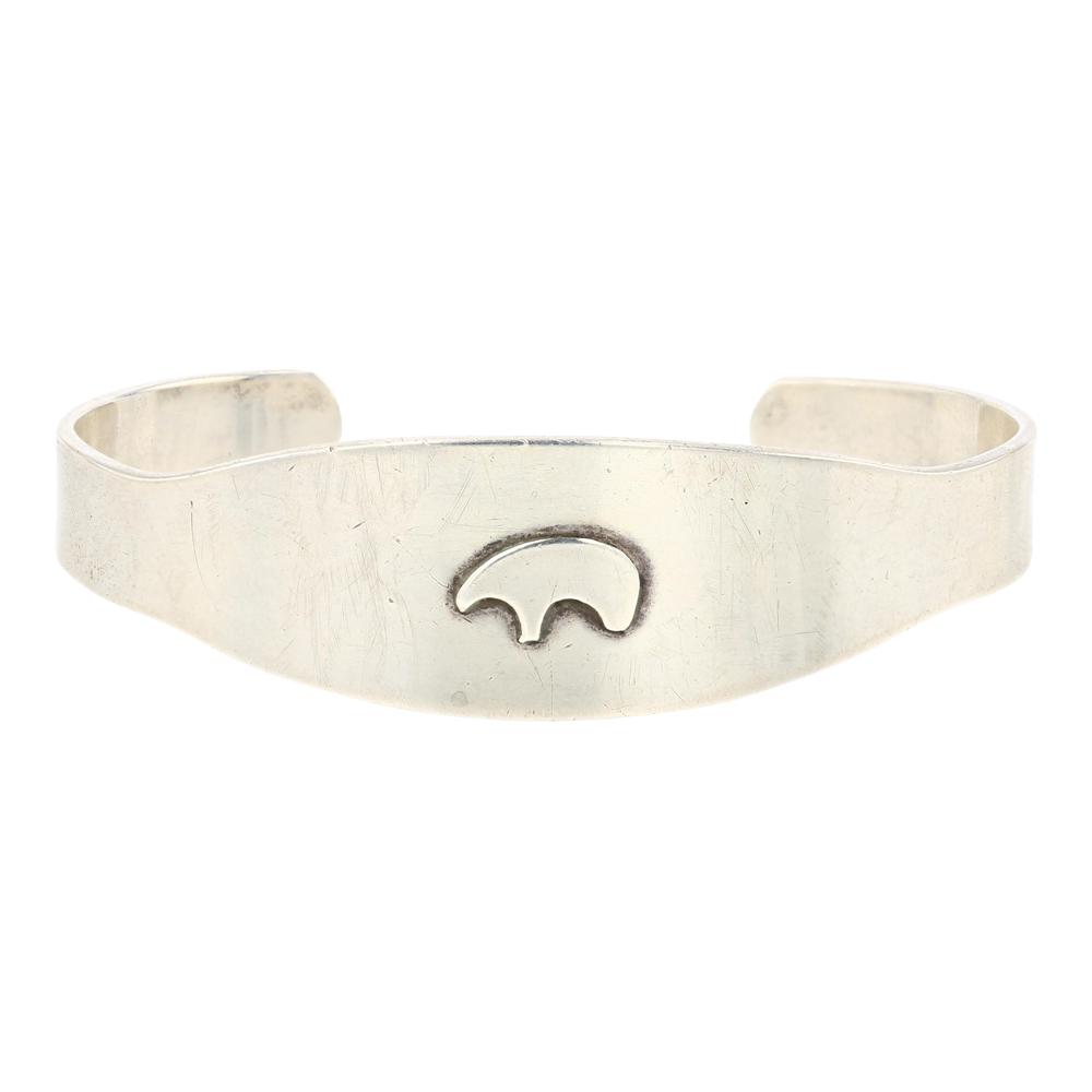 Plain Silver Bear Cuff Bracelet (1 of 3)