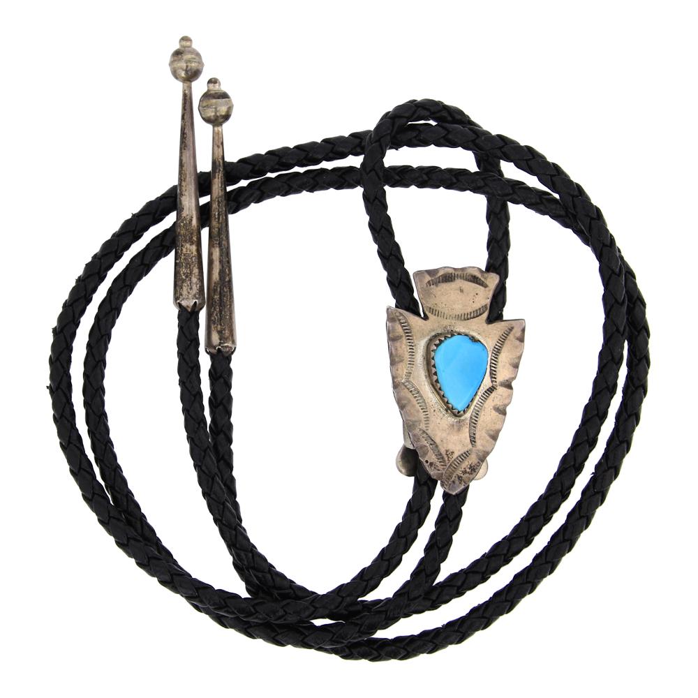 Vintage Turquoise Arrowhead Bolo Tie (1 of 3)