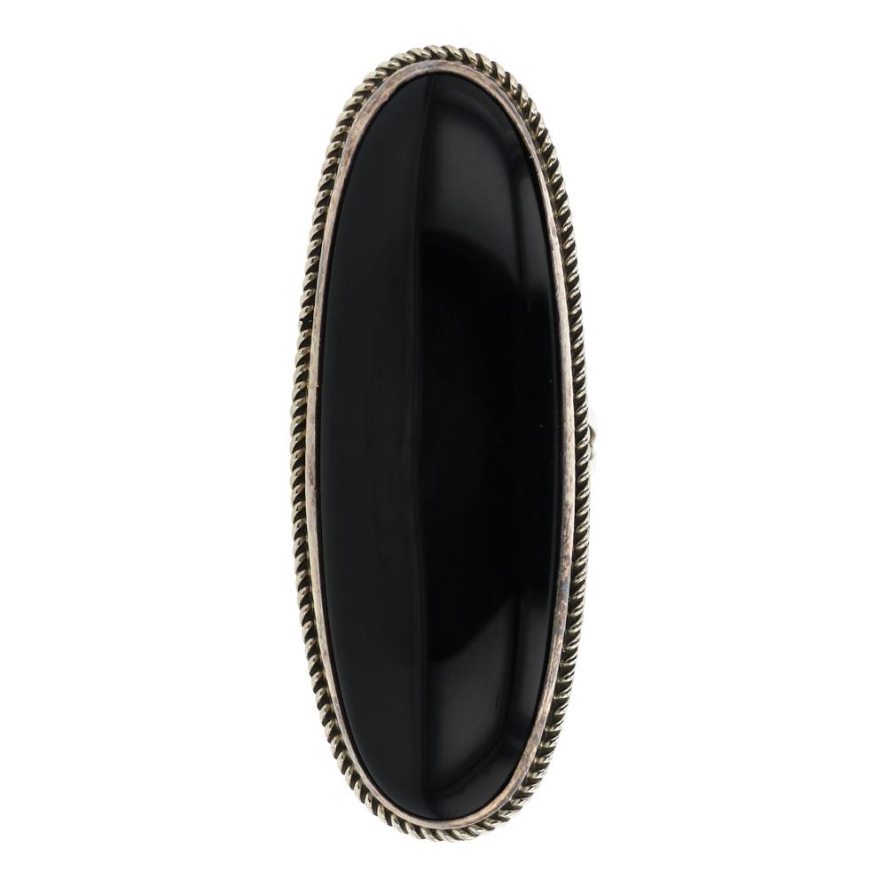 Viola Eriacho Zuni Black Onyx Long Oval Ring (1 of 3)