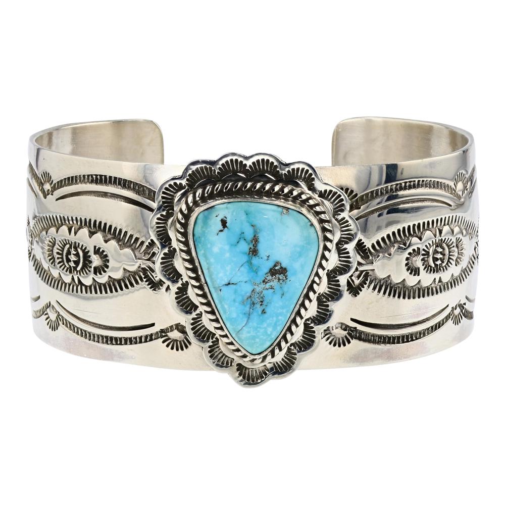 John Nelson Kingman Turquoise Cuff Bracelet (1 of 4)
