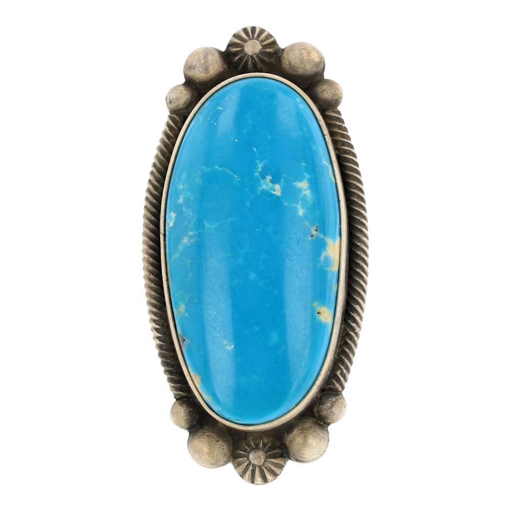 Elgin Tom Blue Ridge Turquoise Long Oval Ring (1 of 4)