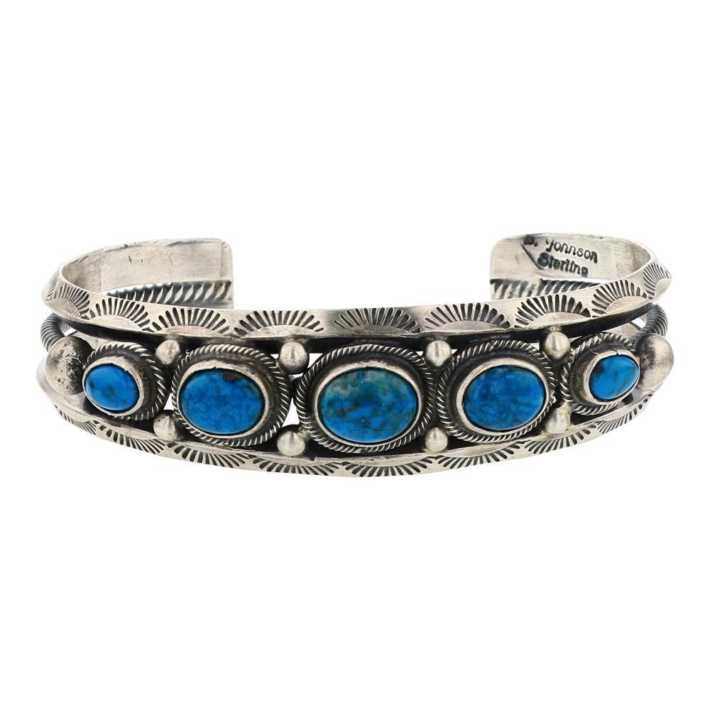 Bobby Johnson Blue Ridge Turquoise Triangle Wire Bracelet (1 of 3)