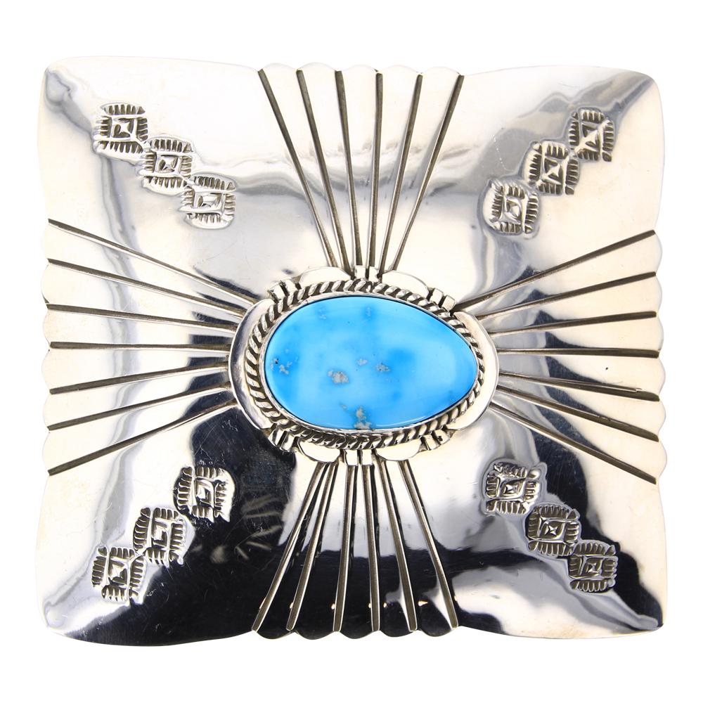John Nelson Kingman Turquoise Belt Buckle (1 of 2)