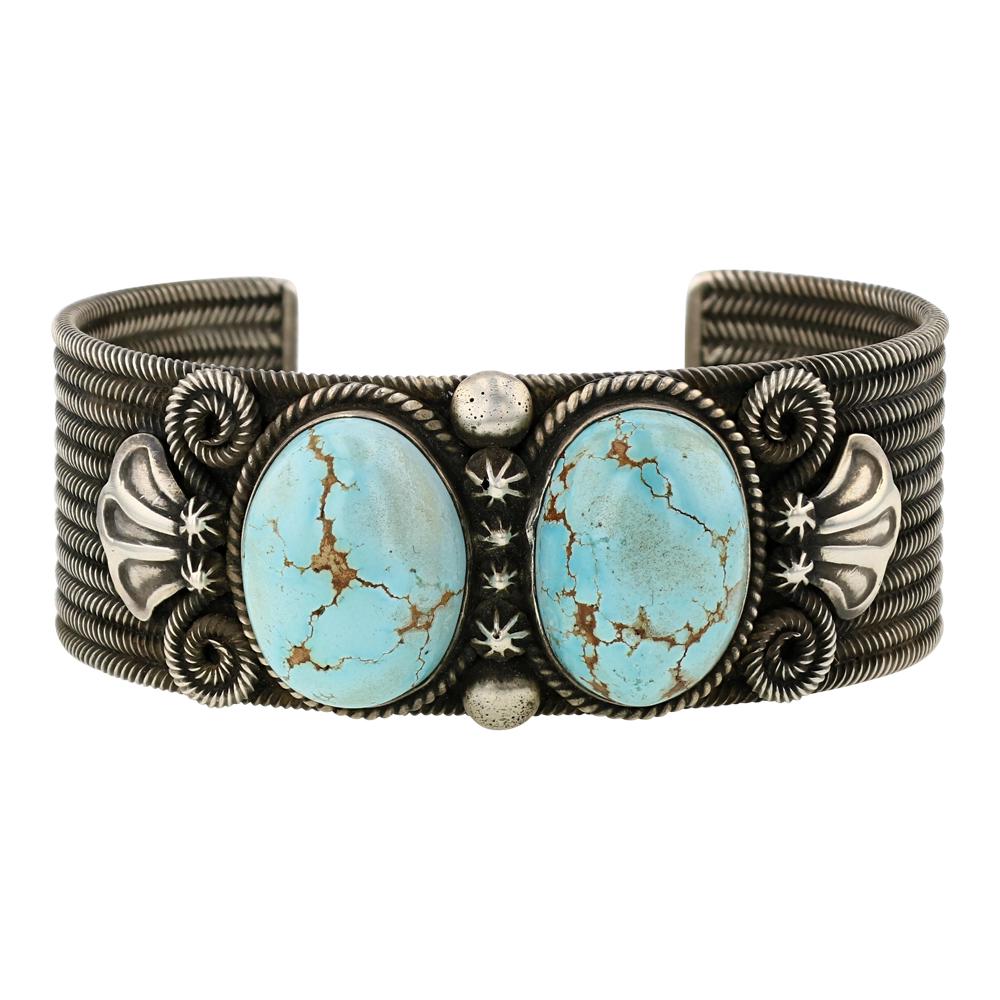 Andy Cadman Nevada Turquoise Twist Wire Cuff Bracelet (1 of 3)