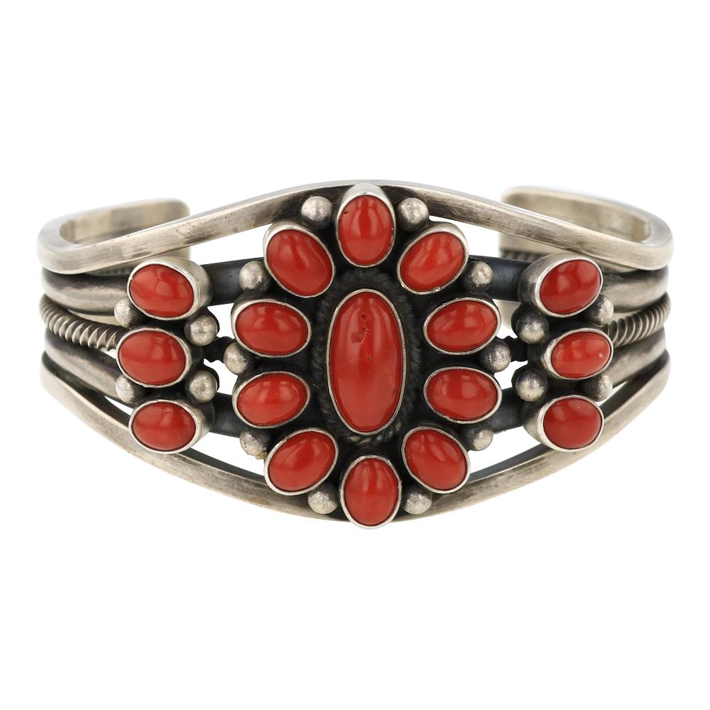 Elgin Tom Mediterranean Coral Cluster Cuff Bracelet (1 of 3)
