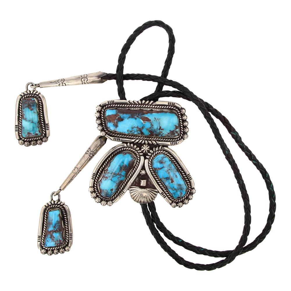 Old Pawn Bisbee Turquoise Bolo Tie (1 of 3)