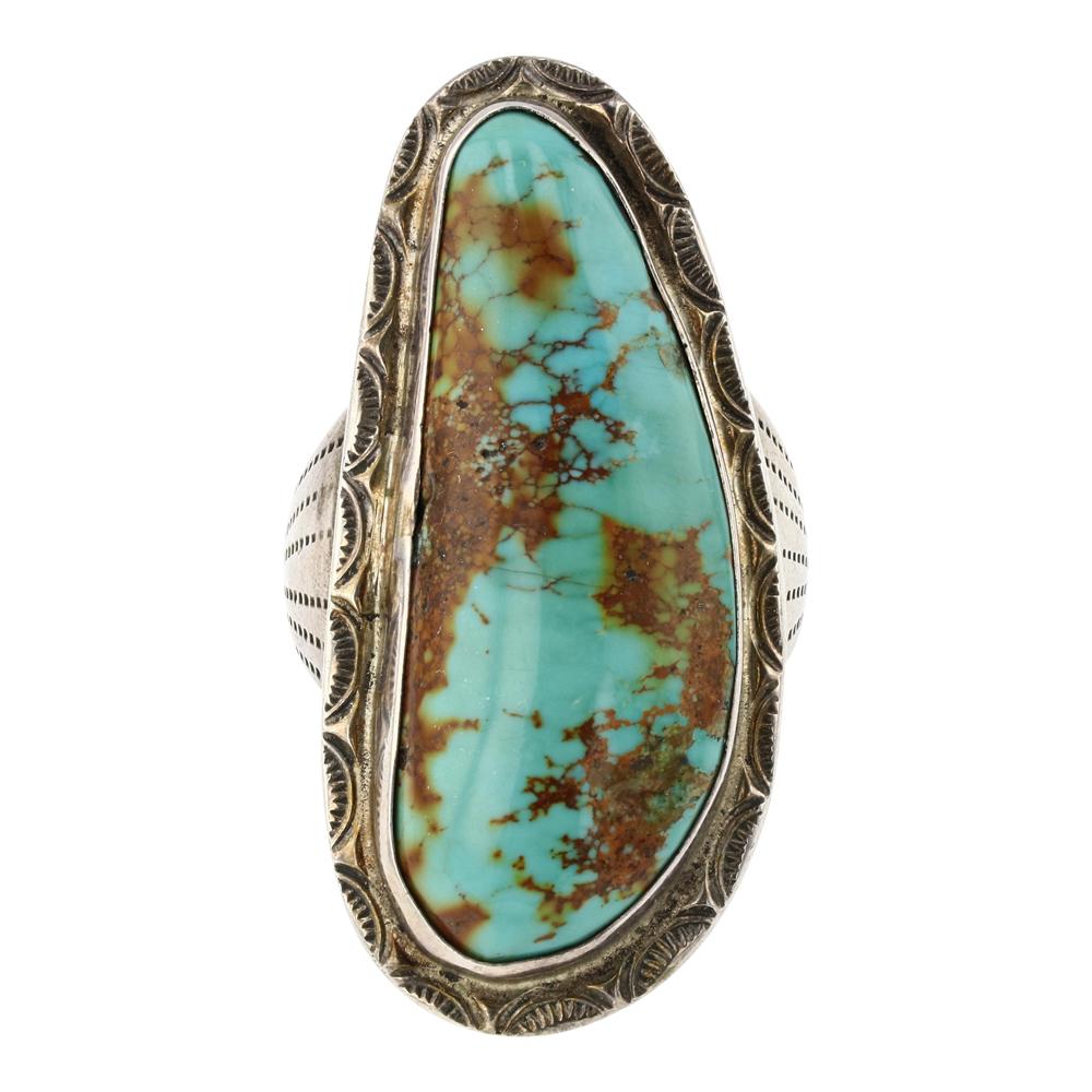 Silver Ray Royston Turquoise Freeform Ring (1 of 4)