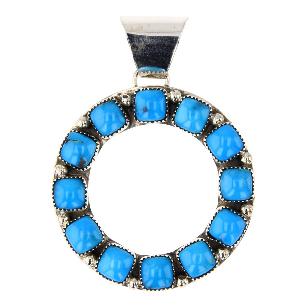 Esther Spencer Kingman Turquoise Hoop Pendant (1 of 2)