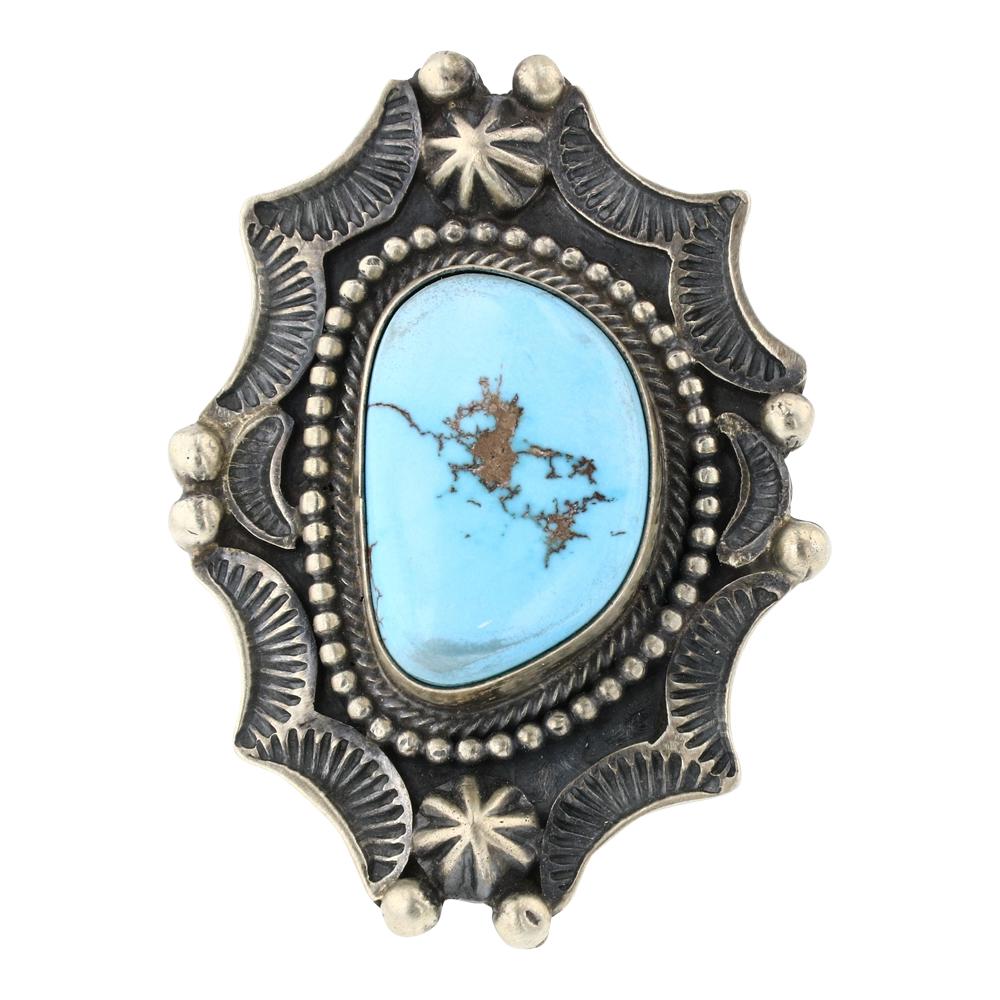 Bobby Johnson Godber's Turquoise Stamp Work Ring (1 of 3)