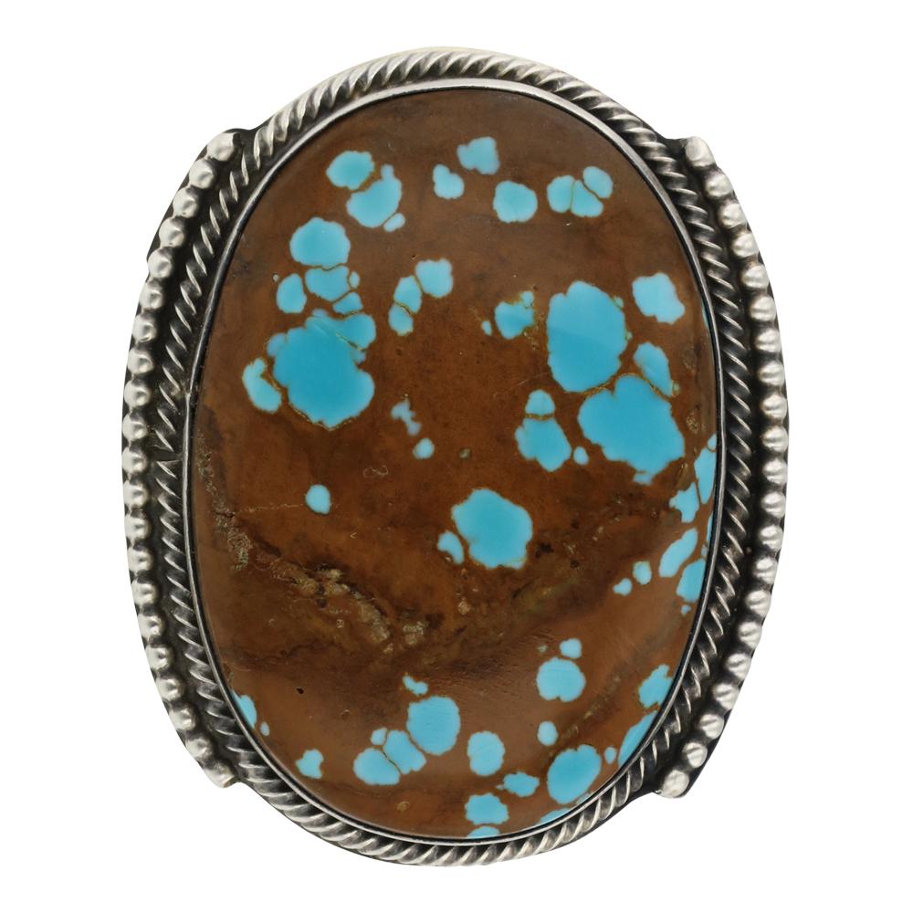 Sheila Becenti Number Eight Turquoise Freeform Adjustable Ring (1 of 3)