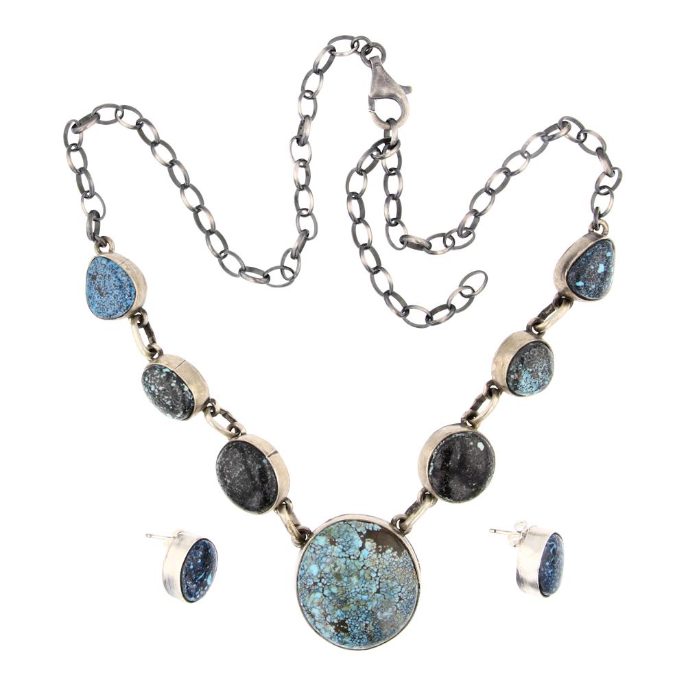 Peggy Skeets Kingman Turquoise Necklace & Earrings Set (1 of 3)